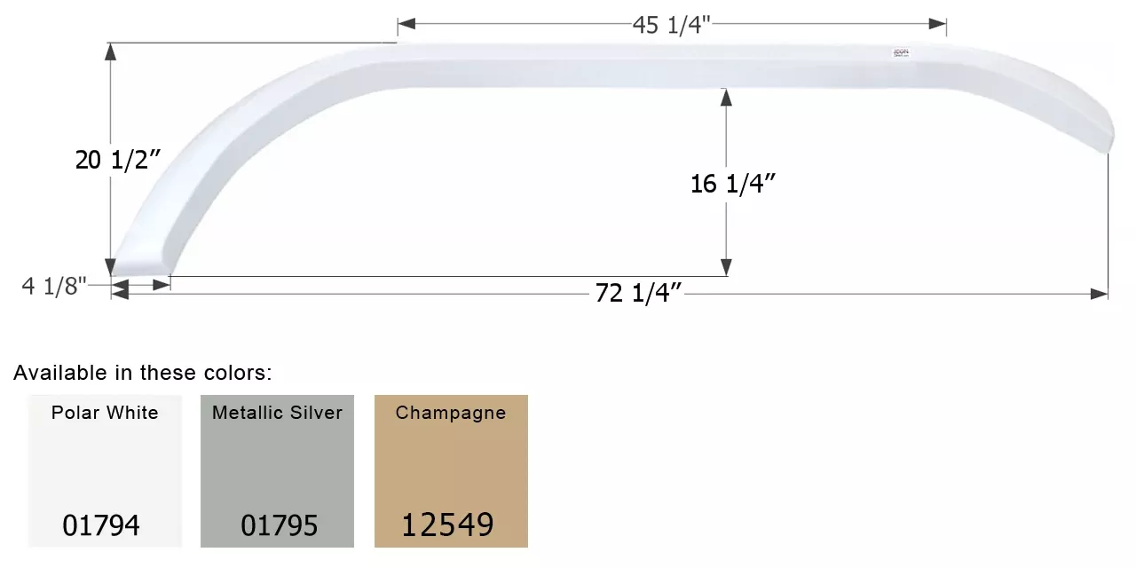 ICON – Fender Skirt, Tandem, Carriage, FS1792S, Metallic Silver