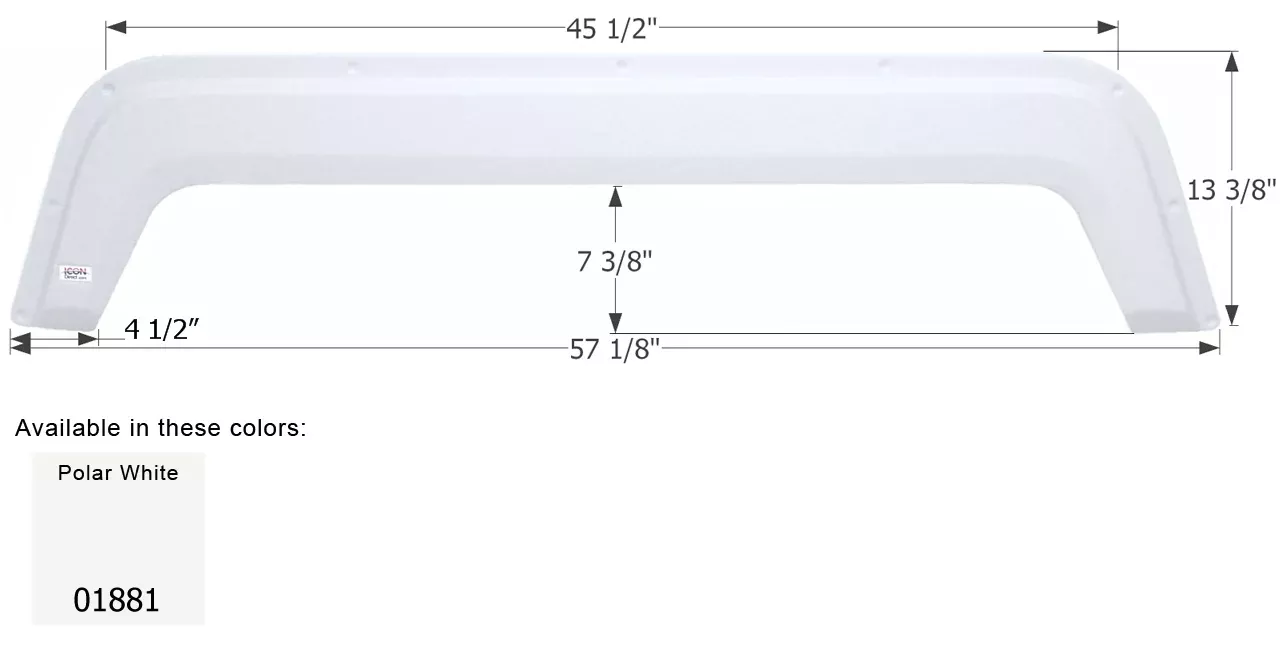 ICON – Fender Skirt, Tandem, Fleetwood, FS1881, Polar White