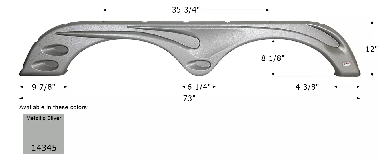 ICON – Fender Skirt, Tandem, Forest River, FS4313, Metallic Silver, RH