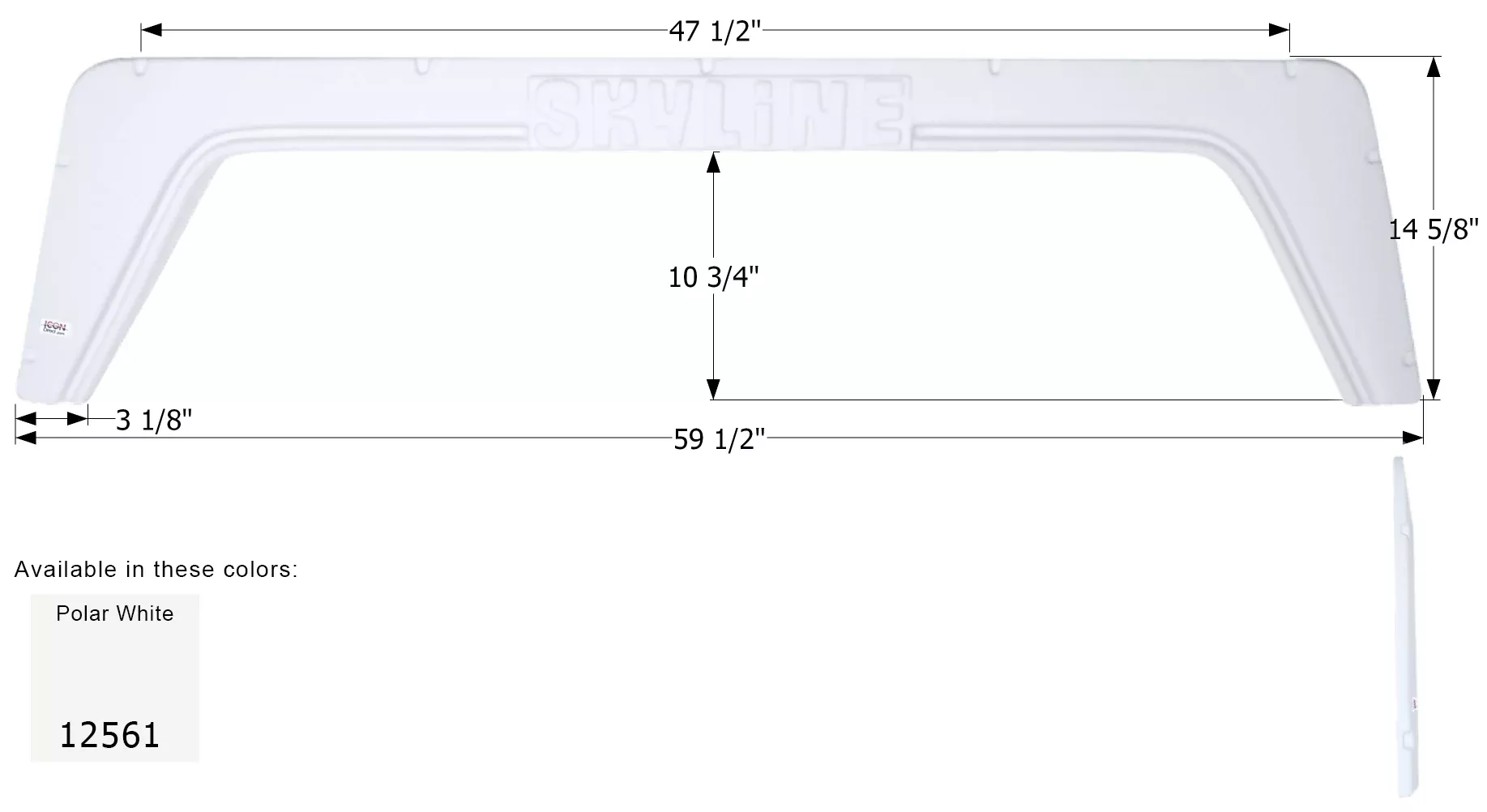 ICON – Fender Skirt, Tandem, Skyline, FS2561, Polar White