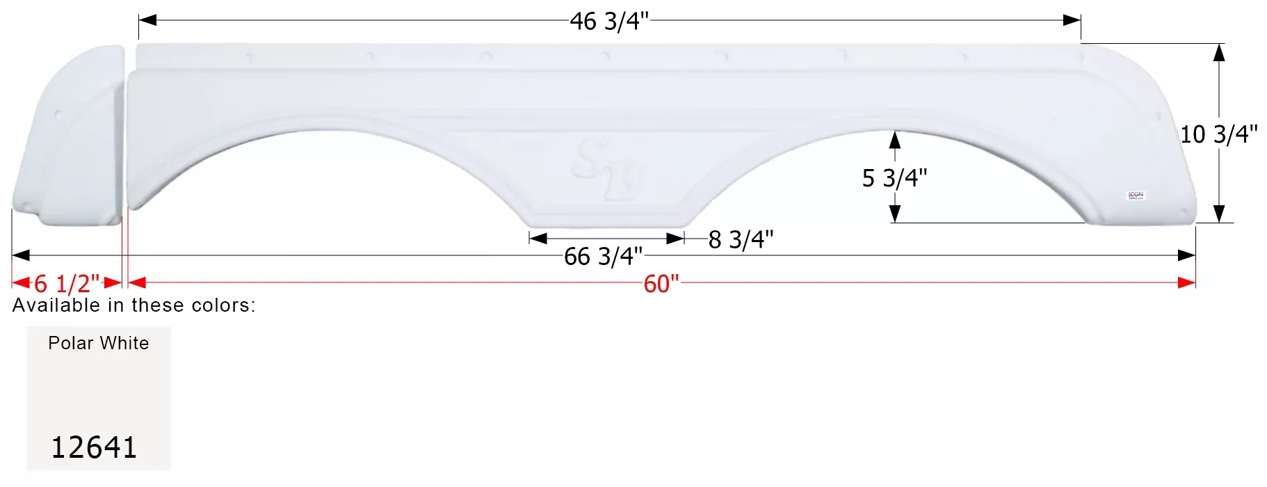 ICON – Fender Skirt, Tandem, Sunnybrook, FS2641, Polar White