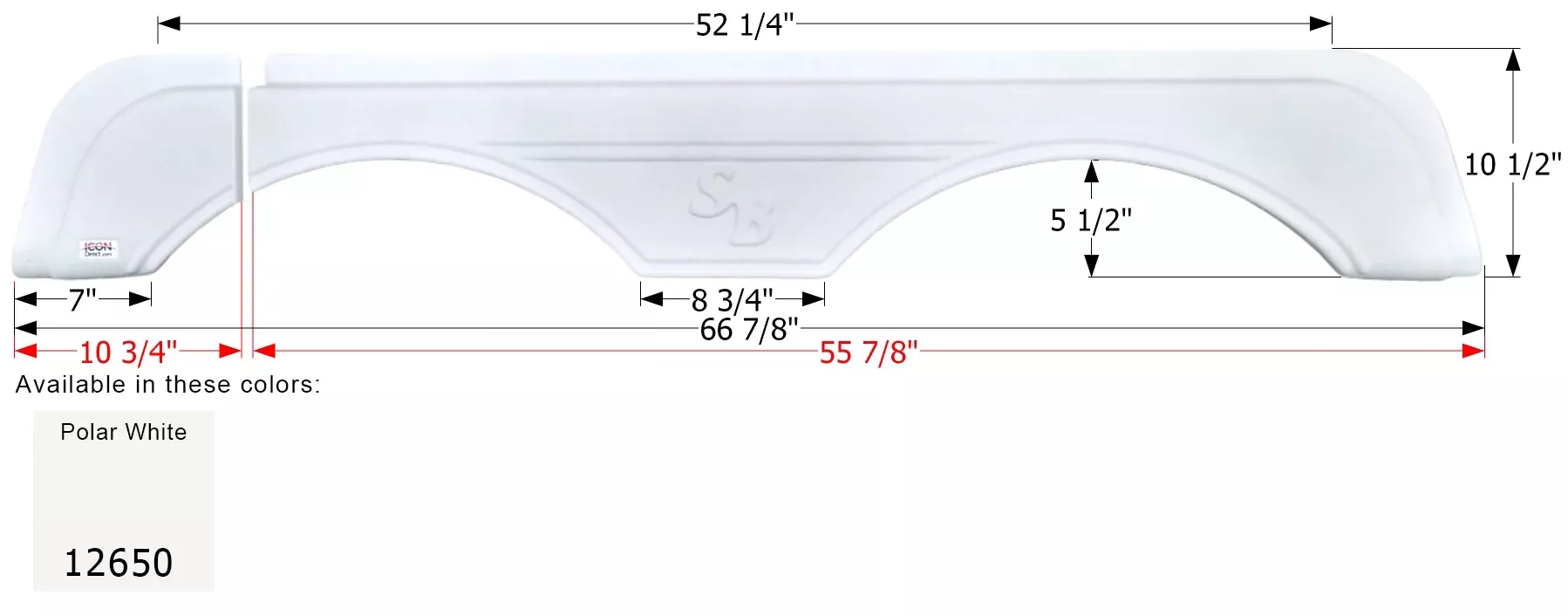 ICON – Fender Skirt, Tandem, Sunnybrook, FS2650, Polar White