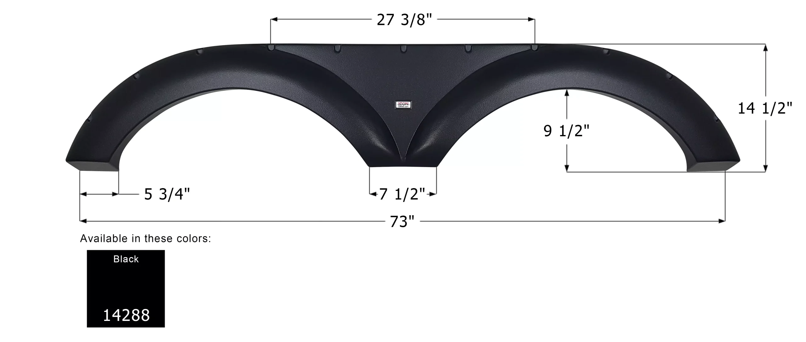 ICON – Fender Skirt, Tandem, Winnebago, FS4288, Black