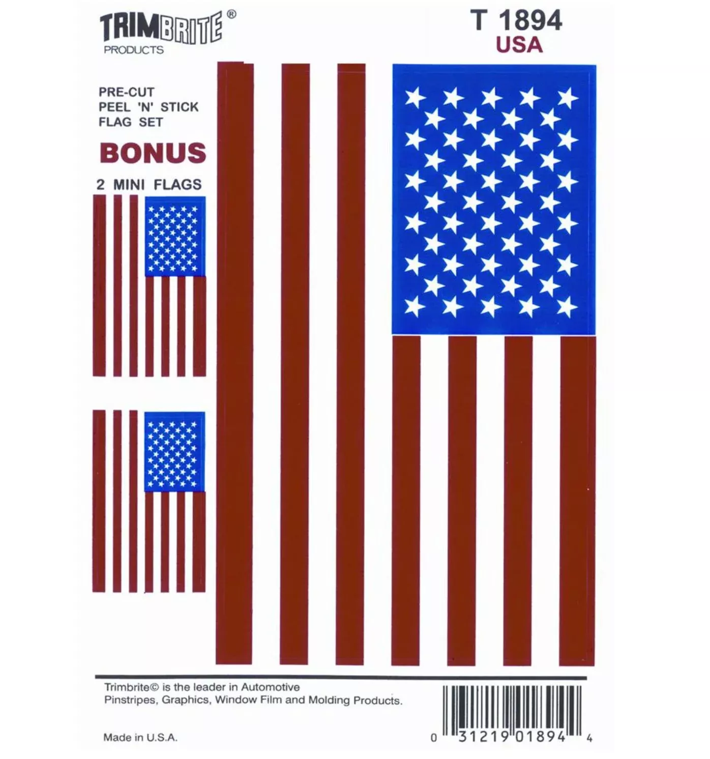 Trimbrite T1894 American Flag Decal